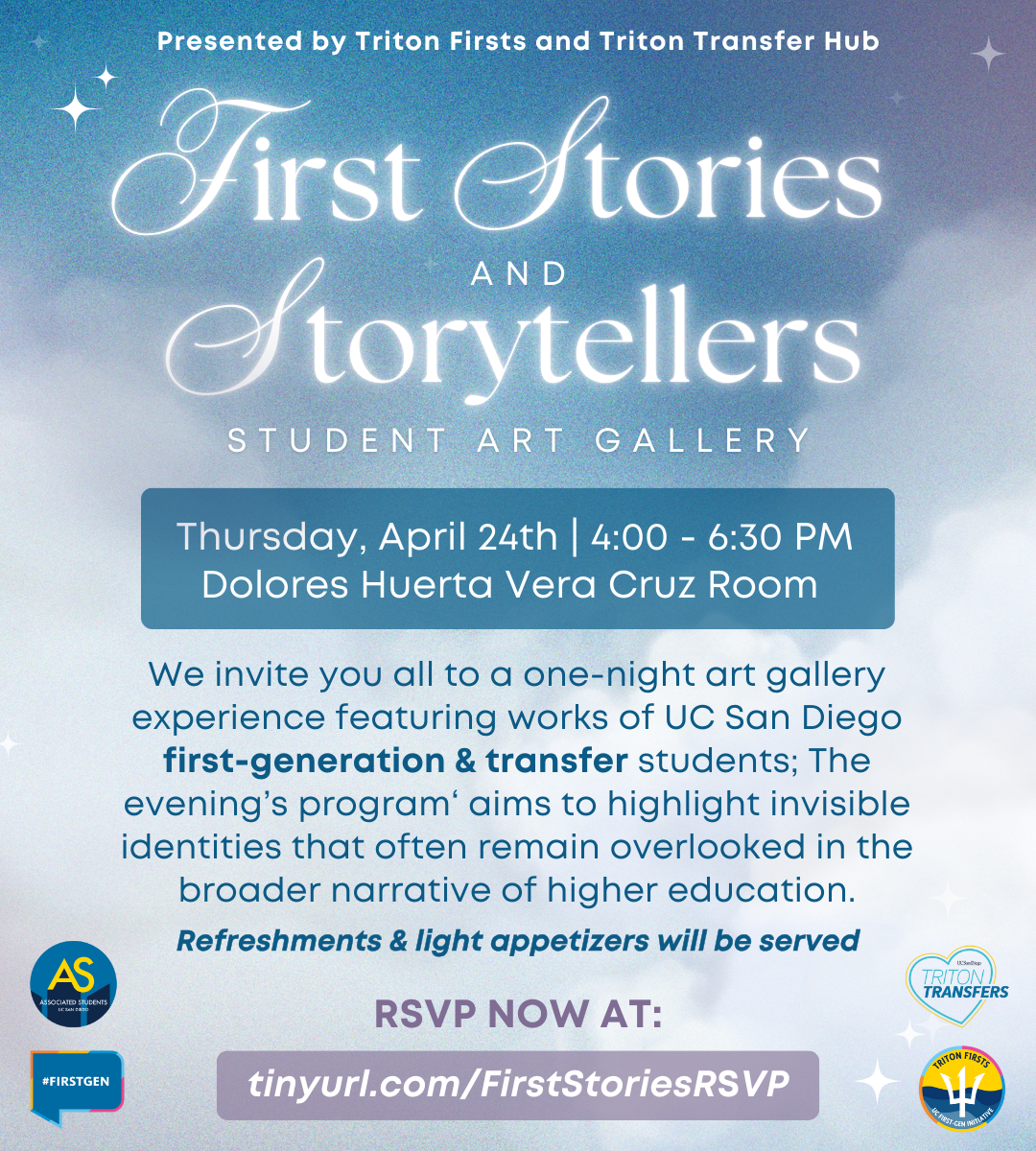 First Stories art gallery invitation